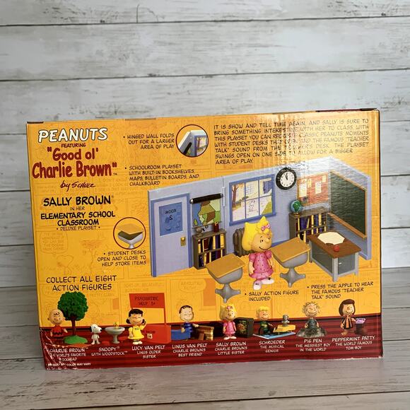 Peanuts Sally Brown Elementary School Classroom Deluxe Playset NIB Set of 2 - Picture 5 of 12